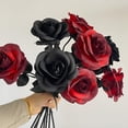 thumbnail image 4 of Dvruxg Artificial Flowers Roses, Fake Silk Flower Long Stem Artificial Rose for Halloween Home Wedding Party Decorations(Red), 4 of 5