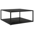 thumbnail image 1 of vidaXL Table Basse Noire 80x80x35 cm Verre Trempé, 1 of 4