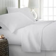 thumbnail image 2 of Comfy Bamboo World Series 4pc Microfiber Bedsheets Sheet Set, Twin Size Bed, White, 2 of 5