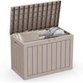 thumbnail image 1 of Coffre de Terrasse en Résine de 45 Gallons, Coffre de Rangement Extérieur Verrouillable pour Meubles, Outils de Jardin et Rangement d'Outils, Boîtes de Rangement Extérieures Étanches - Gris, 1 of 7