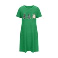 thumbnail image 2 of Sakmal Robe de Maison de Noël pour Femmes Verte Grande Taille Respirante Douce Pyjama Robe de Nuit Manches Courtes Col Rond Court Imprimé d'Arbres de Noël Chemises de Nuit P-2TG, 2 of 5