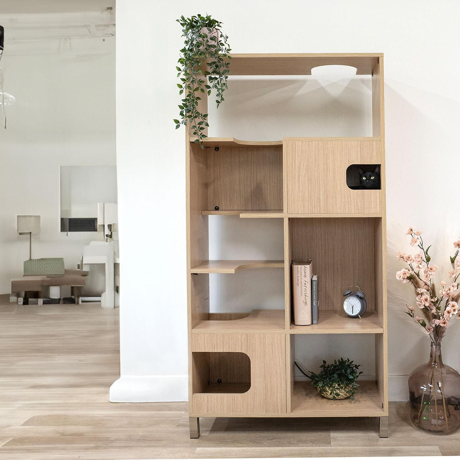 Instachew TANKEN Multifunctional Cat Furniture with Storage Oak One Size