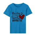 thumbnail image 4 of Pisexur T-shirt de la Saint-Valentin Haut T-shirt de la Saint-Valentin pour Femme Amour Imprimé T-shirt à Manches Courtes Haut à Manches Courtes Col Rond Haut/chemise, 4 of 5