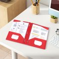 thumbnail image 3 of Red Plastic Folders With Pockets Heavy Duty Pocket Folders Letter Size File Folders For Documents Office School, 3 of 5