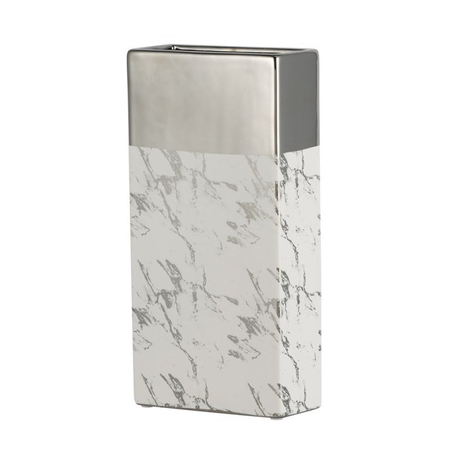 Vase en Céramique Moderne Chic Argent et Blanc