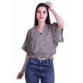 thumbnail image 2 of Moomaya Hauts à Manches Boxy Imprimés pour Femmes, Col en V, Taille Élastique, Kimono, 2 of 4