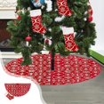 thumbnail image 4 of Red 35In Christmas Tree Skirt Christmas Tree Bottom Decoration For Merry Christmas Party Christmas Tree Decoration Comes With Socks Tree Skirt And Socks Set, 4 of 6