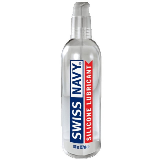 Swiss Navy Lubrifiant Personnel Haut de Gamme à Base de Silicone, Bouteille de 8 fl Oz avec Conception Ergonomique Étanche et Pompe Verrouillable. Formule à Base de Silicone Assurant une Lubrification Longue Durée, une Résistance à l'Eau et une Compatibilité avec la Plupart des Jouets Non Poreux. Idéal pour le Bien-être Sexuel, Il n'Est Pas Parfumé, Non Aromatisé, Hypoallergénique et Fabriqué aux É.-U.