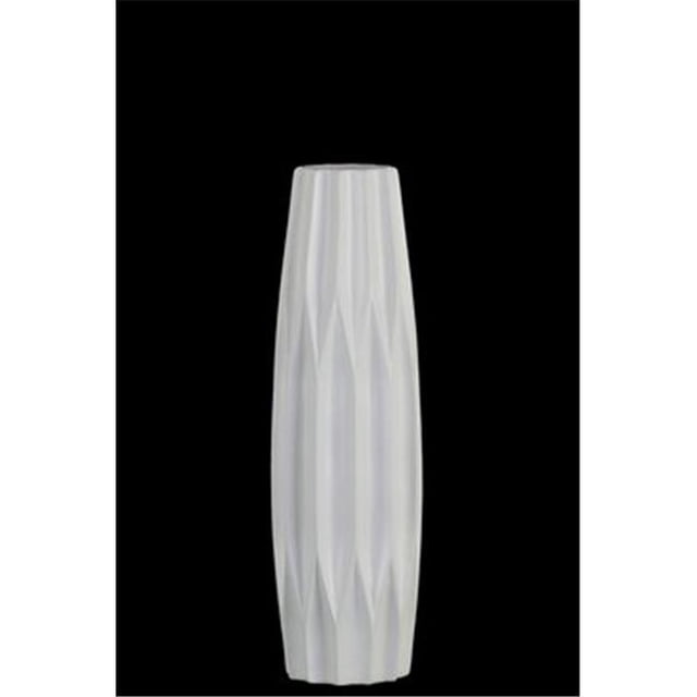 Collection Tendances Urbaines 53013 Vase Rond à Motifs en Céramique à Ventre&44; Blanc - Petit