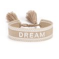 thumbnail image 1 of Redempat Polyester Tissé à la Main Bracelets d'Amitié avec Détail de Broderie de Précision Tissé Pompons Kaki Rêve, 1 of 6