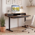 thumbnail image 2 of Gymax 55'' x 27'' Electric Standing Desk w/Drawers Monitor Stand Hook 3 Memory Heights Rustic Brown, 2 of 10