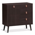 thumbnail image 4 of Patiojoy Armoire de Rangement à 3 Tiroirs Table Console d'Entrée avec Portes et Pieds en Bois Massif, 4 of 5