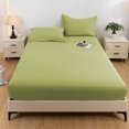 thumbnail image 4 of Maplenight Premium Queen Size Cooling Fitted Sheet for Hot Sleepers - Solid Color, Machine Washable, Ash Proof, Breathable - Multiple Colors Available Green, 4 of 5