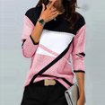 thumbnail image 1 of Jsaierl 2024 Automne Hauts à Manches Longues pour Femmes Col Rond Confortables T-Shirts Graphiques Géométriques Tendance Chemises Amples Décontractées Habillées Blouses de Travail, 1 of 3