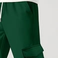 thumbnail image 4 of Lovzfmll Men's Solid Color Slit Hem Cargo Sweatpants, Elastic Drawstring Waist, Straight-Leg for Modern Style Green, 3XL, 4 of 6