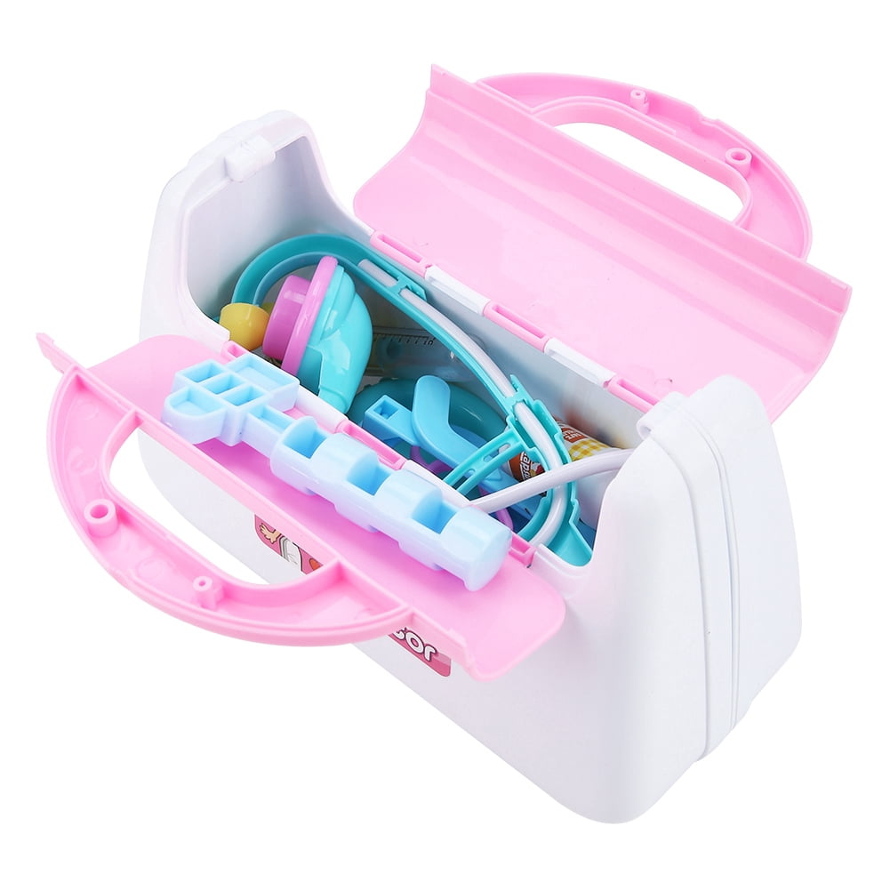 Kit Jouet Enfants Stéthoscope Seringue Bouteille de Médicaments Kit Outils Jeu de Rôle Jouets Rose