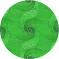thumbnail image 1 of Ahgly Tapis Rond Lavable en Machine Intérieur Transitionnel Vert Lime, 3 Pieds Rond, 1 of 7