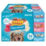 Friskies dans Sauce Saucy Seafood Variety Pack, aliments pour chats mouillés 156 g x 24