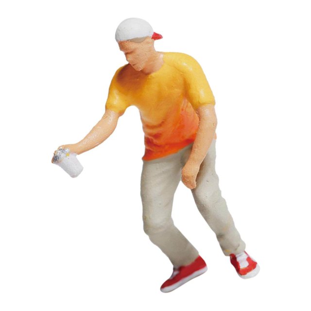 Baohd 1/87 Diorama Graffiti Figure Characters Resin People Train Layout boy orange