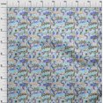 thumbnail image 4 of oneOone Cotton Silk Medium Blue Fabric Writing Text Sewing Craft Projects Fabric Prints By Yard 42 Inch Wide, 4 of 4