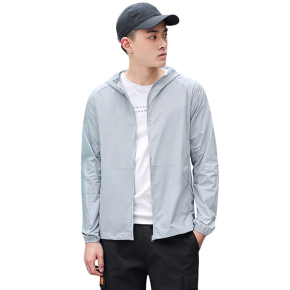 Riwcyla Men Sun Protective Clothing -Proof Quick Dry Thin Breathable Lightweight Waterproof Summer Protective Jacket