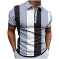 thumbnail image 1 of HKEJIAOI Men's Shirts Short Sleeve Performance Slim Fit Zip T-Shirts for Sports, 1 of 5