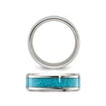 thumbnail image 2 of Bague Anneau pour Homme en Titane Poli avec Incrustation Turquoise (8 mm), 2 of 5