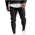 thumbnail image 1 of FcBaudy Full Length Pants Men's Fashion Drawstring Elastic Waist Solid Color Casual Sweat Length Pants Men Pants, 1 of 8