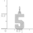 thumbnail image 2 of Pendentif Breloque en Argent Sterling 925 Numéro 5, 2 of 6