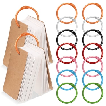 KAKOWELY Binder Rings 70 Pcs Binder Rings Book Rings Index Card Rings Small Binder Rings Keychain Key Ring Loose Leaf Rings Notebook Binder Rings1.18"X1.18"X0.04"