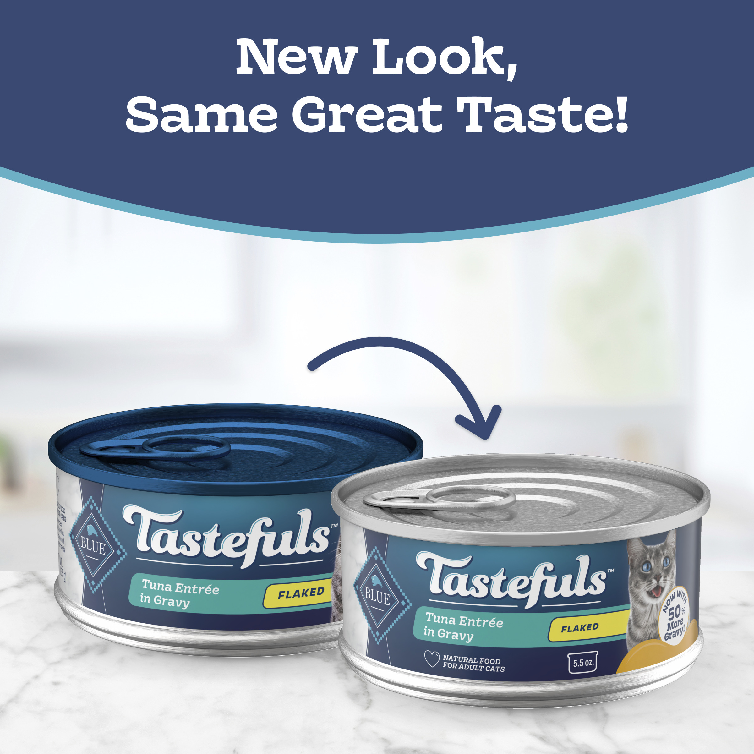 Nourriture Humide pour Chat Adulte Blue Buffalo Tastefuls Entrée de Thon en Sauce en Flocons