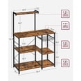 thumbnail image 3 of VASAGLE Bakers Rack, Coffee Station, Microwave Oven Stand, Kitchen Shelf, Rustic Brown and Black, 3 of 6