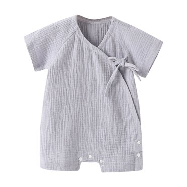 Besolor Barboteuse d'Été pour Bébé Fille Garçon Couleur Unie Manches Courtes Combinaison une Pièce Vêtements pour Nourrisson