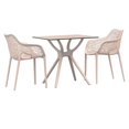 thumbnail image 1 of Ensemble de Salle à Manger Air TG avec 2 Chaises à Accoudoirs Blanc, 1 of 4