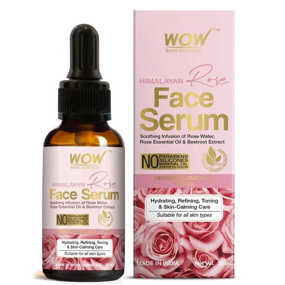Wow Skin Science Sérum pour le Visage à la Rose de l'Himalaya - pour Hydrater et Tonifier la Peau, 30 ml