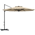 thumbnail image 1 of Outsunny Parasol Déporté de Patio 10 Pi Parasol Décalé avec Manivelle et Inclinaison Kaki, 1 of 10