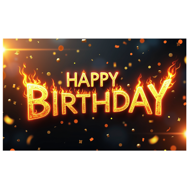 Happy Birthday Flaming Backdrop Decoration Banner Party Supplies Photography Props Celebration Decor Background Event Display