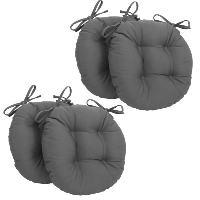 Coussins de Chaise Ronds Capitonnés en Sergé Uni de 16 Po (Ensemble de 4)