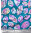 thumbnail image 1 of Soimoi Blue polyester Crepe Fabric Crystal Stone Geometric Print Fabric by the Yard 42 Inch Wide, 1 of 3