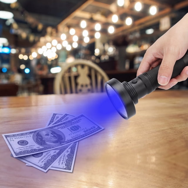 Lampe de Poche de Détection Fluorescente, Lampe de Poche UV LED, Lampe de Poche de Détection Cosmétique Portable Durable pour Vérification de Billets de Banque Cosmétiques Extérieur