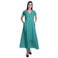 thumbnail image 1 of Moomaya Robe Longue Maxi pour Femmes à Manches Courtes, Robe Formelle/décontractée avec Poches P-TTG, 1 of 6