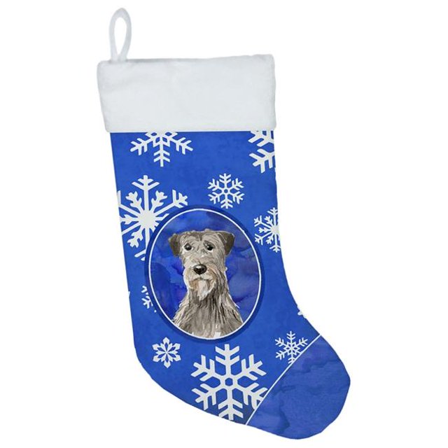 Carolines Treasures CK3914CS Irish Wolfhound Winter Snowflakes Christmas Stocking
