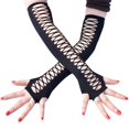 thumbnail image 4 of 2pc Women Long Fingerless Gloves Elbow Length Punk for Wedding Fancy Dress Party, 4 of 7