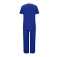 thumbnail image 4 of Grrvtrz Womens Scrubs Set Casual Workwear Drawstring Threaded Pant Legs 2PC, V Neck Stretch Scrub Top & Straight Leg Pants, 4 of 6