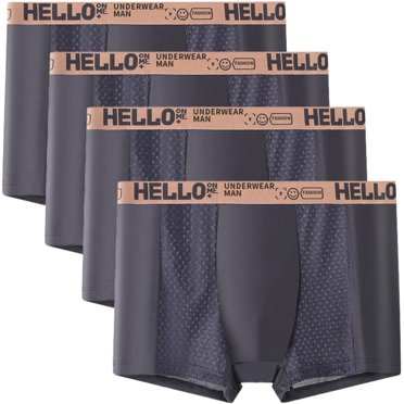 Mens Underwear, Low Rise Boxer Briefs for Men, Mens Breathable Trunks 4pcs