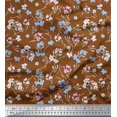 thumbnail image 1 of Soimoi polyester Crepe Fabric Artistic Floral Print Fabric by the Yard 52 Inch Wide, 1 of 5