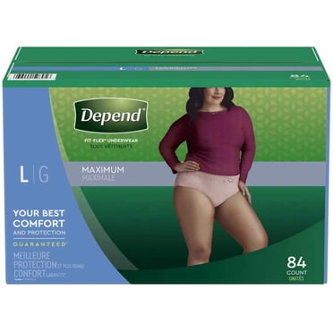 Depend FIT-FLEX sous-Vêtements d'Incontinence pour Femmes, Absorption Modérée, L, 84 Unités