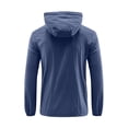 thumbnail image 3 of TIMIFIS Mens Jacket Waterproof with Hooded Hiking Coat Lightweight Windbreaker Zip Jacket Sun Protection Work Coat Windbreaker for Hiking Travel-Dark BlueFall, 3 of 3