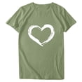 thumbnail image 4 of EGNMCR T-Shirts pour Femmes Femmes Manches Courtes Col Rond Imprimé en Forme de Cœur Hauts Décontractés Blouse T-shirt, 4 of 8