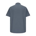 thumbnail image 5 of cfhntfmh Short Sleeve Shirts for Men Button down Summer Casual Collared V Neck Tops Solid Color Beach Blouses, 5 of 5